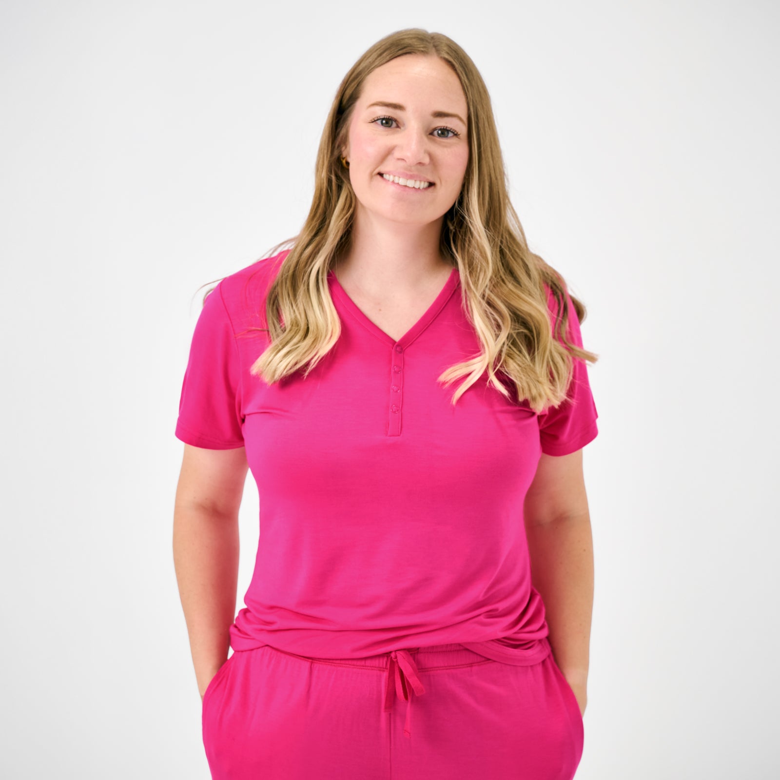  Mighty Magenta Women's Short Sleeve Pajama Top、mySite、layawaytickets