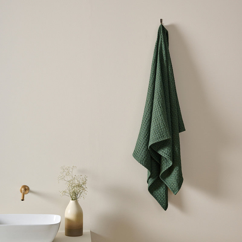 Cotton Bamboo Bath Towel | Waffle | Verde、mySite、camillekostekn