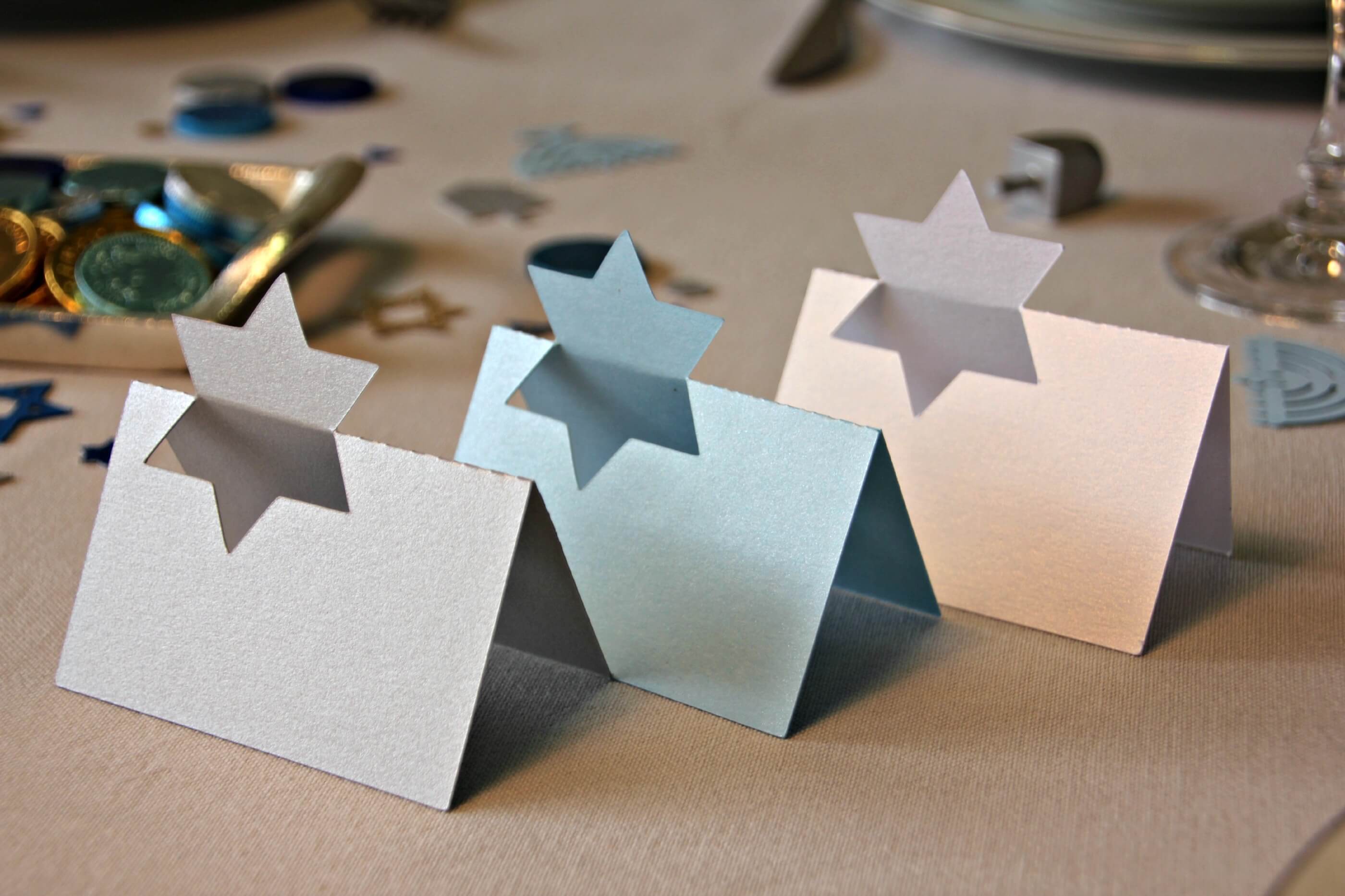 Star of David Place Cards, Blue or Silver - Set of 10、mySite、topwebapps