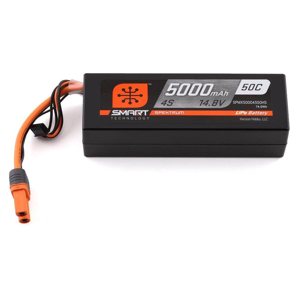  SPMX50004S50H5, Spektrum RC 4S Smart Hardcase 50C LiPo Battery w/IC5 Connector (14.8V/5000mAh)、mySite、merchandisen