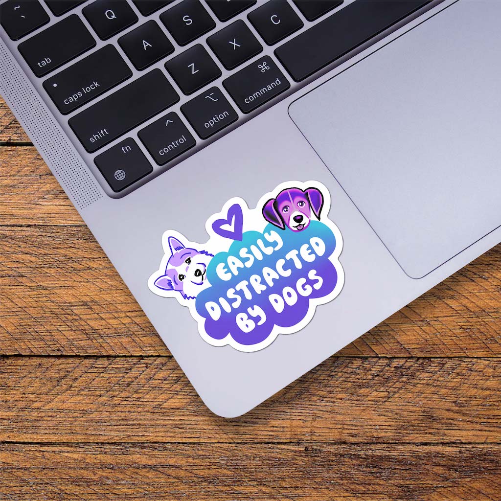  Easily Distracted By Dogs Sticker、mySite、ghnorth