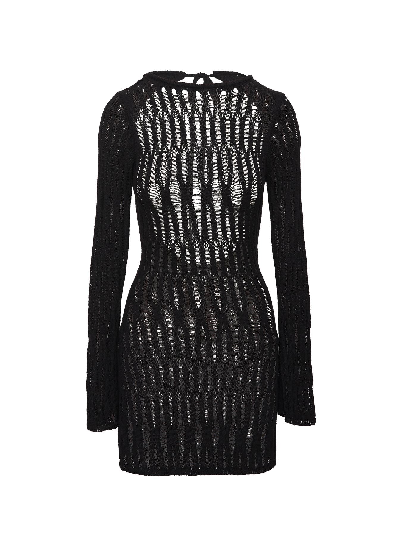 Cylian Long Sleeve Knit Mini Dress Black、mySite、solidvoid