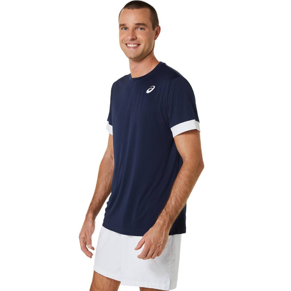 Asics Men's Court Short Sleeved Top (Navy/White)