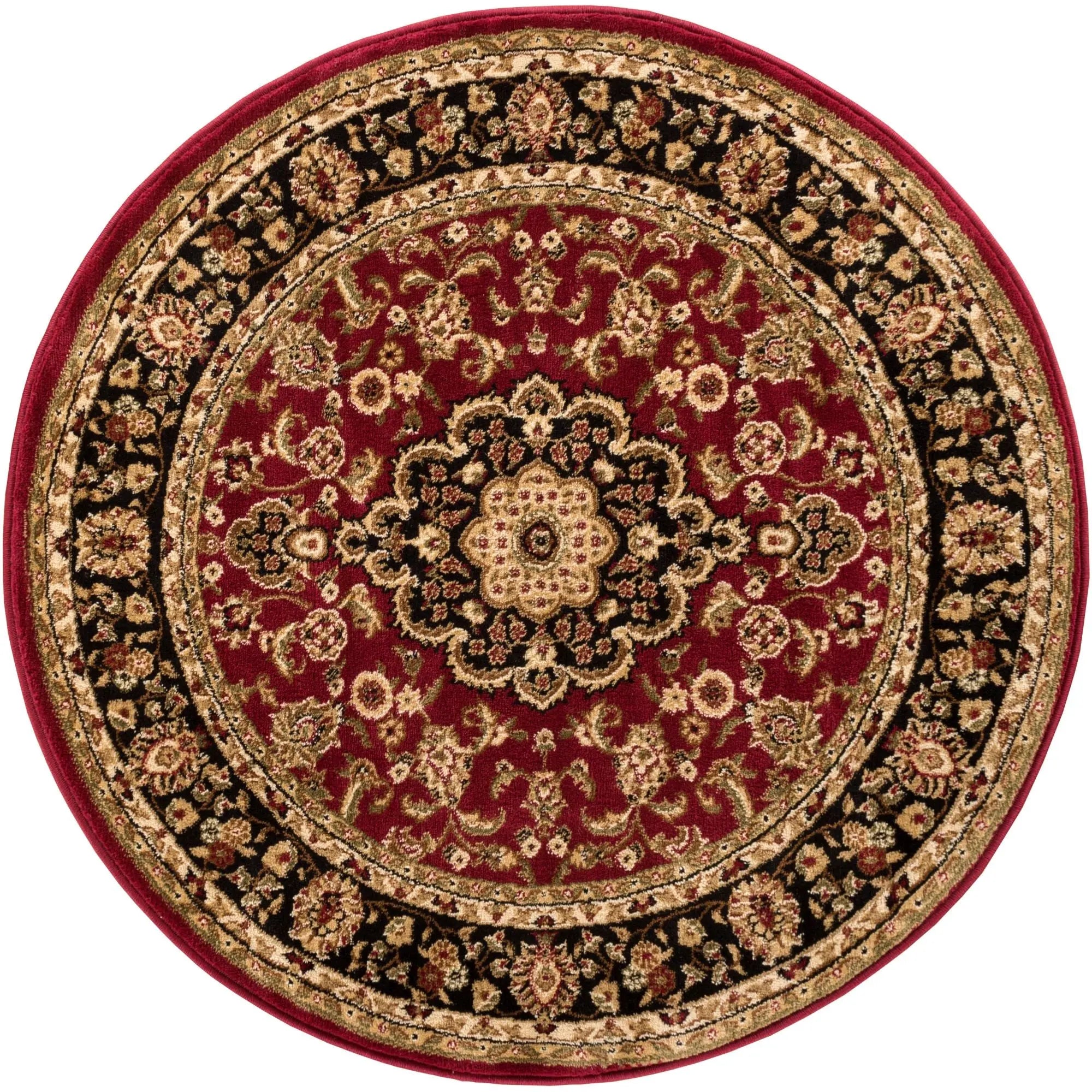 Medallion Kashan Red Traditional Round Rug、mySite、gigharbornorthrealestate