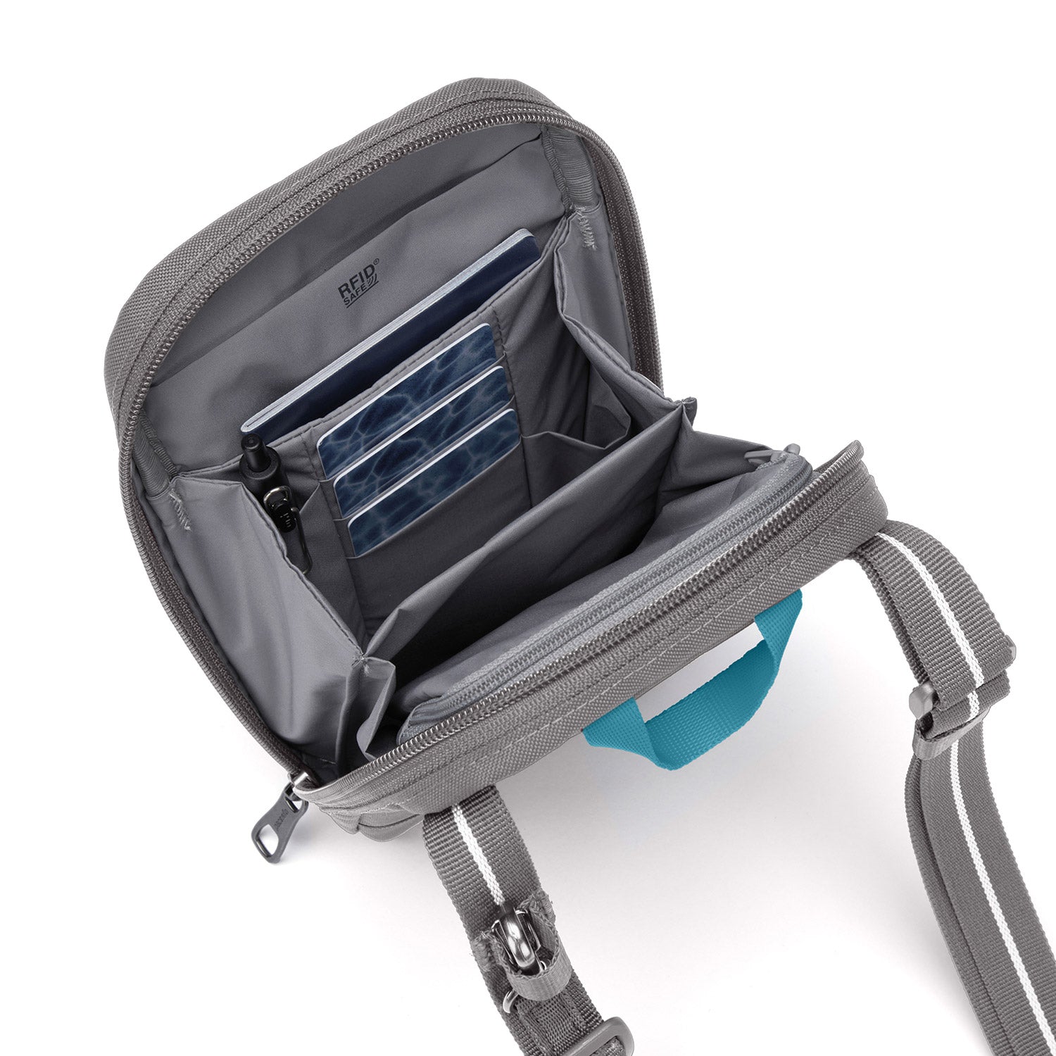 Pacsafe® RFIDsafe™ RFID blocking tech crossbody、mySite、garagedoors4me