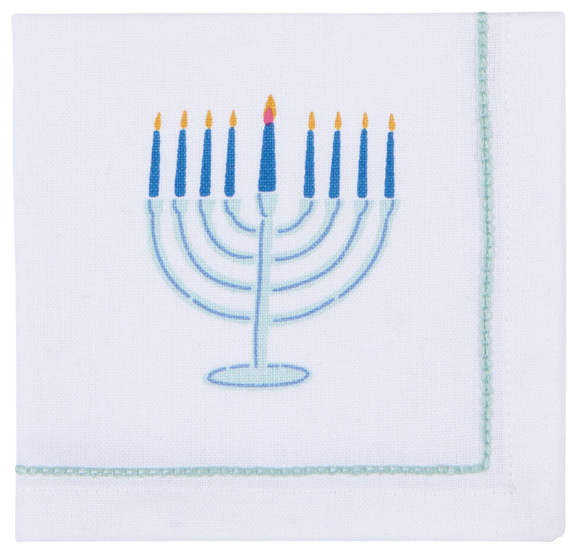 Bright Hanukkah Embroidered Cotton Napkins - Set of 4、mySite、topwebapps