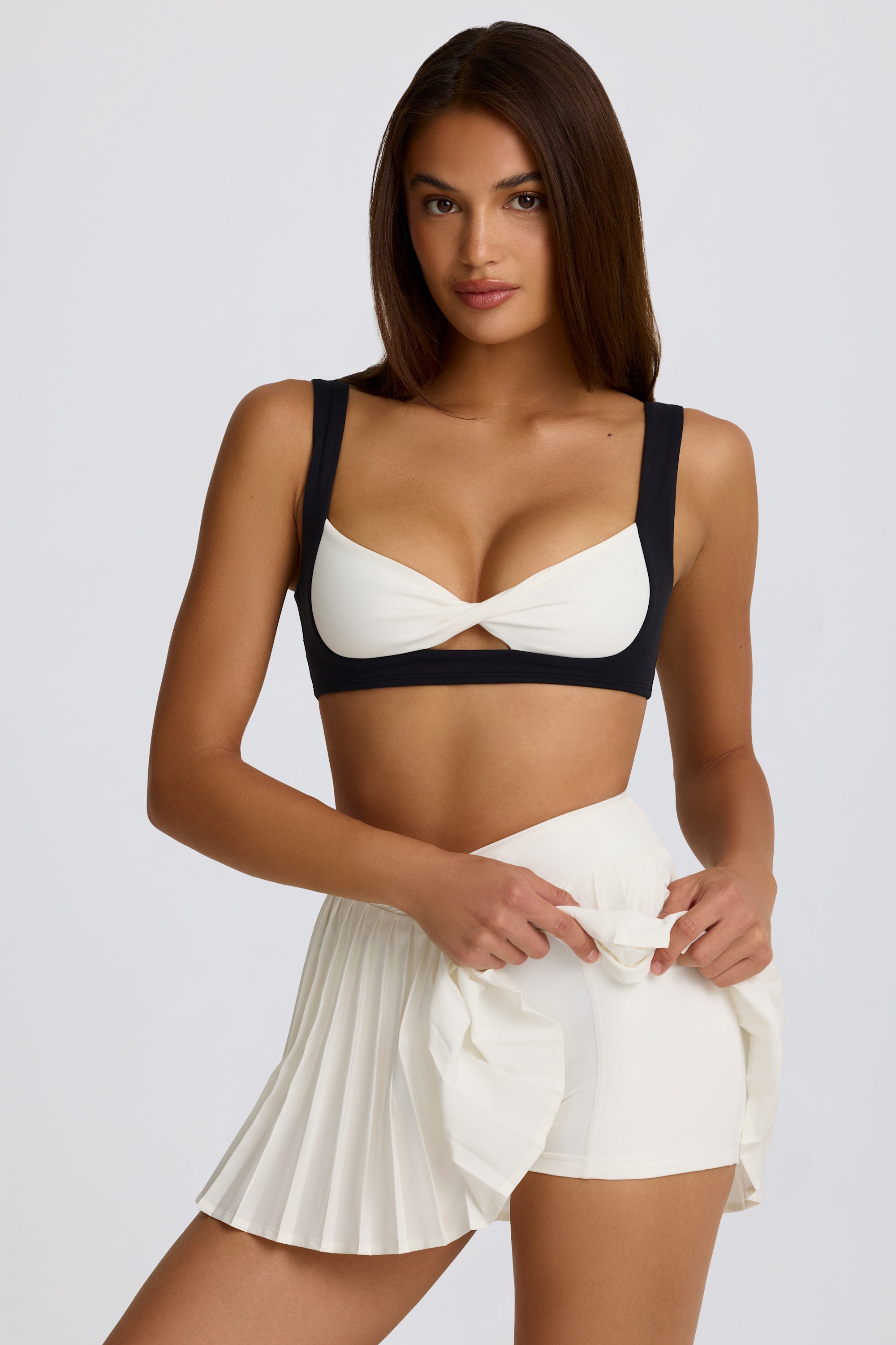  Soft Active Crossover Pleated Mini Skort in Ivory、mySite、sugarbowlscore