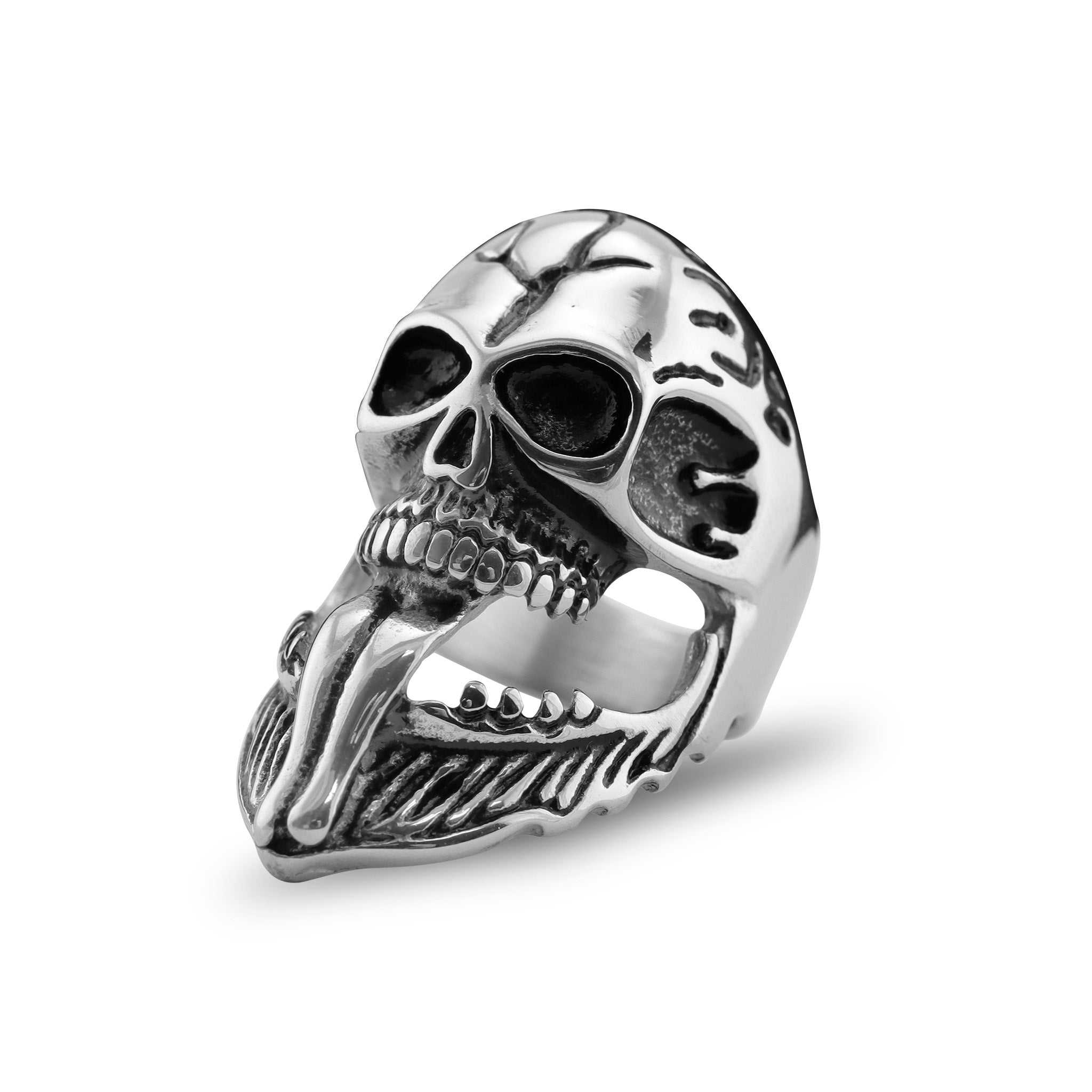 Polished Bearded Skull Stainless Steel Ring / DIS0009、mySite、dreamappss
