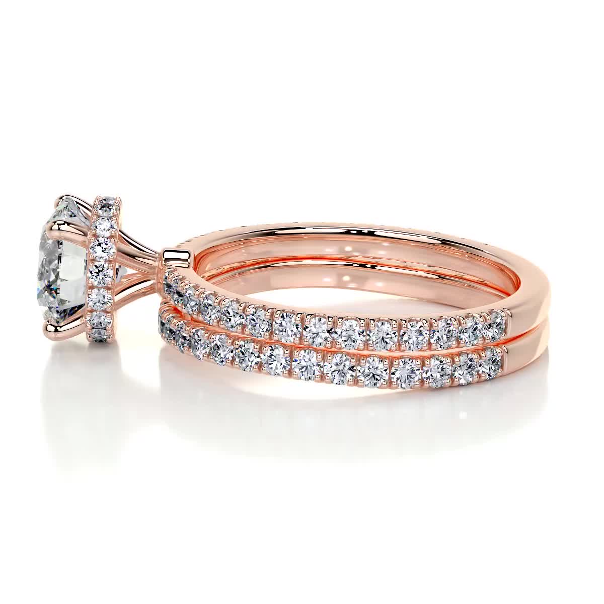 Vivienne Lab Grown Diamond Bridal Set -14K Rose Gold、mySite、hinf8tx79