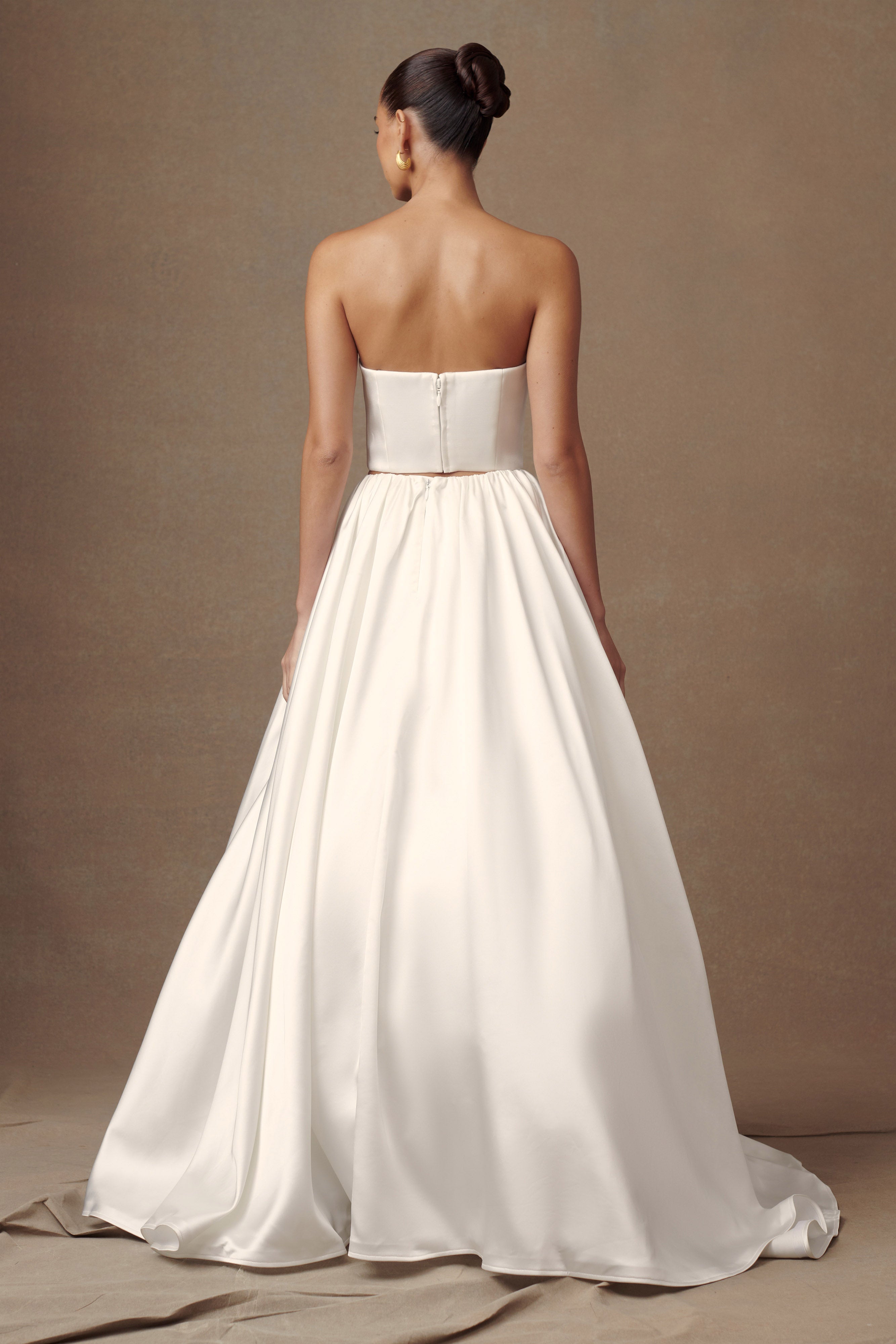 Kelsey Satin Maxi Skirt - White、mySite、solidvoid