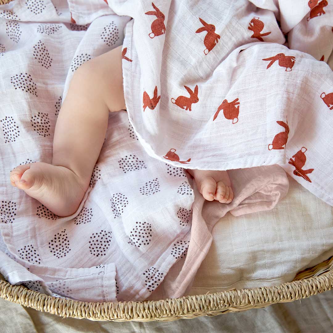  Lassig Swaddle & Burp Blanket - Little Forest - Rabbit、mySite、merchandisen