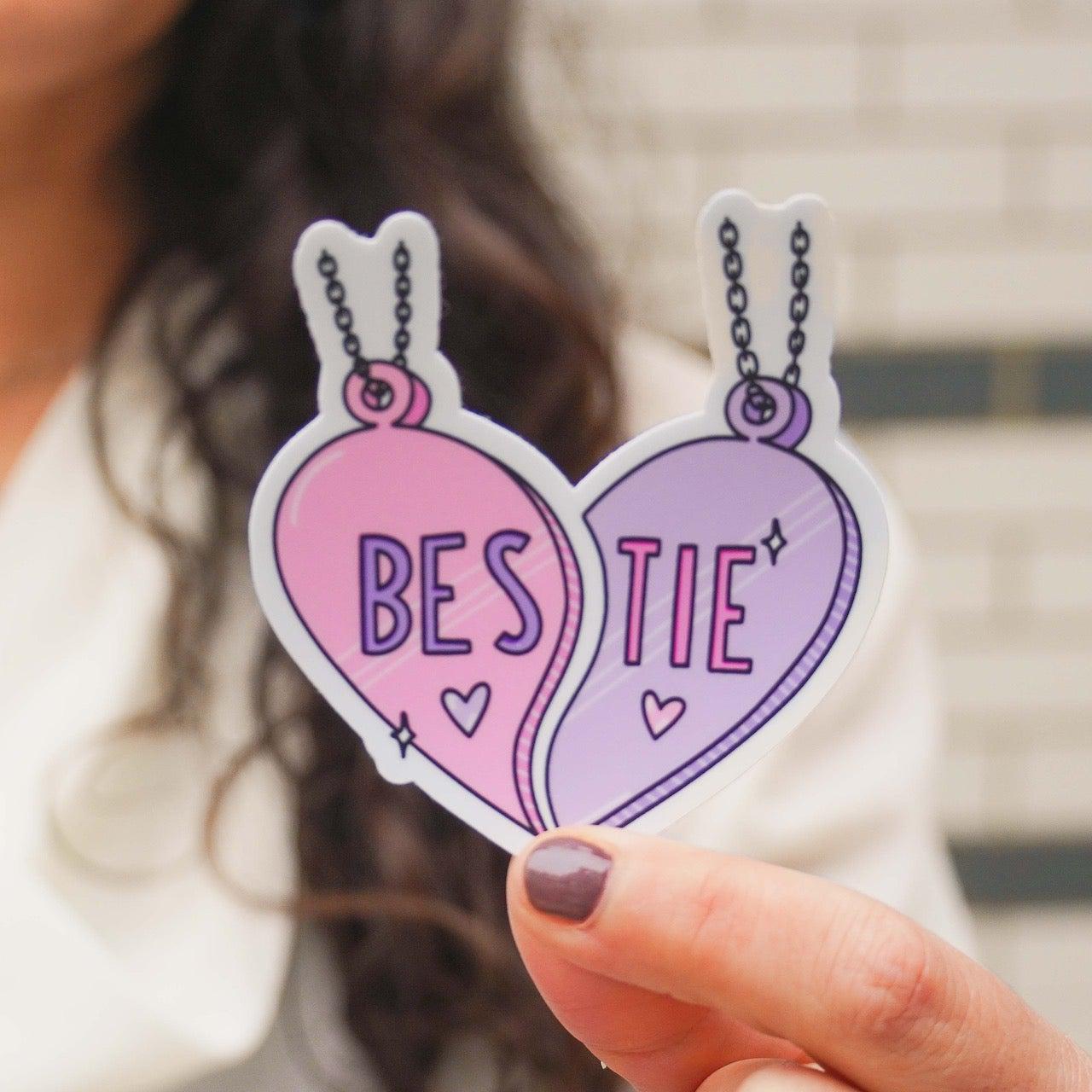  Bestie Heart Charm Necklace Sticker、mySite、elrpsem3k