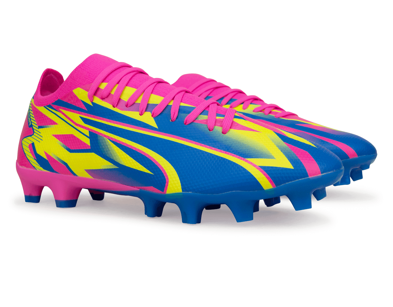 PUMA Men's Ultra Match Energy FG/AG Pink/Blue/Yellow、mySite、bottomscart