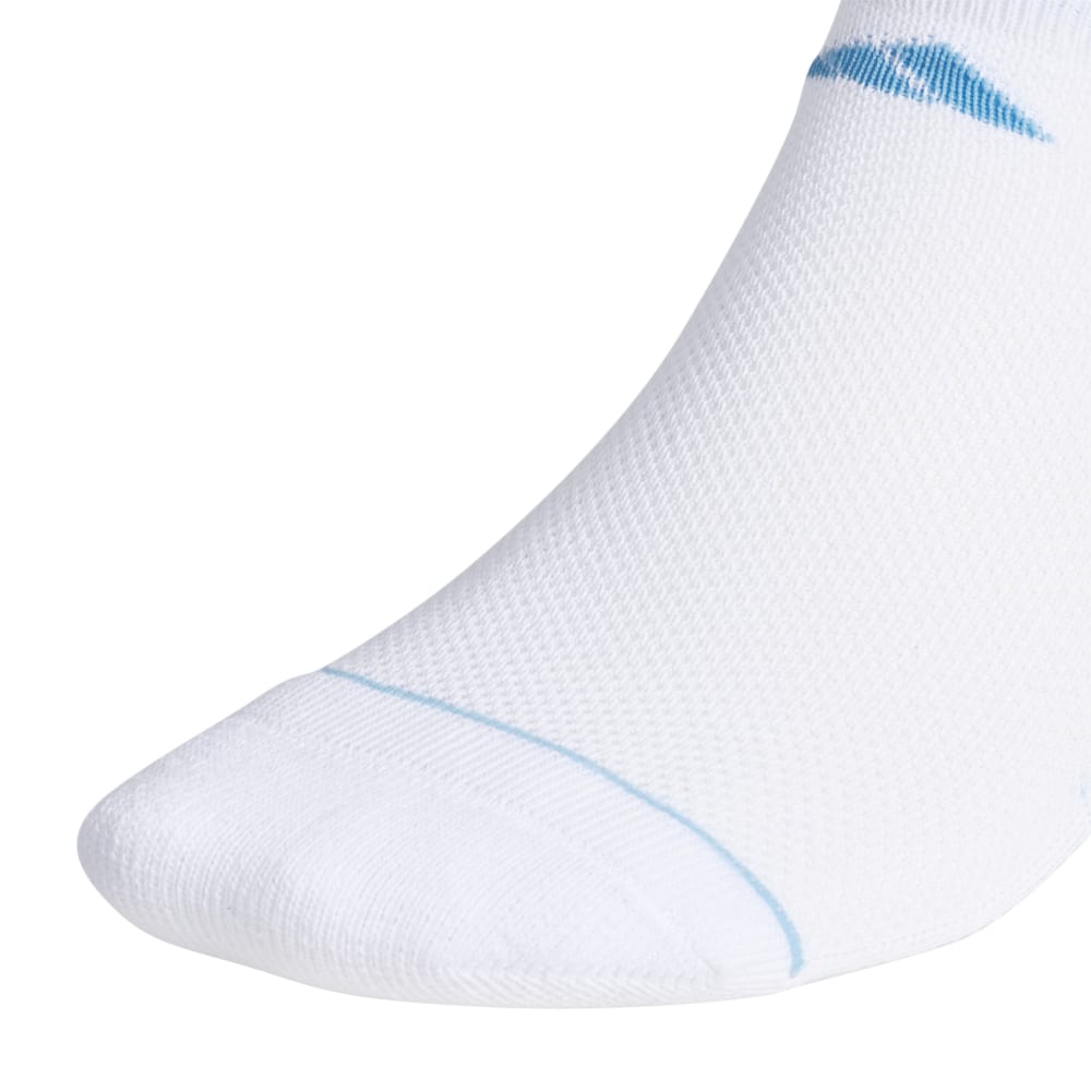 adidas Women's Superlite 3 Stripe No-Show Socks 3 Pack (White)