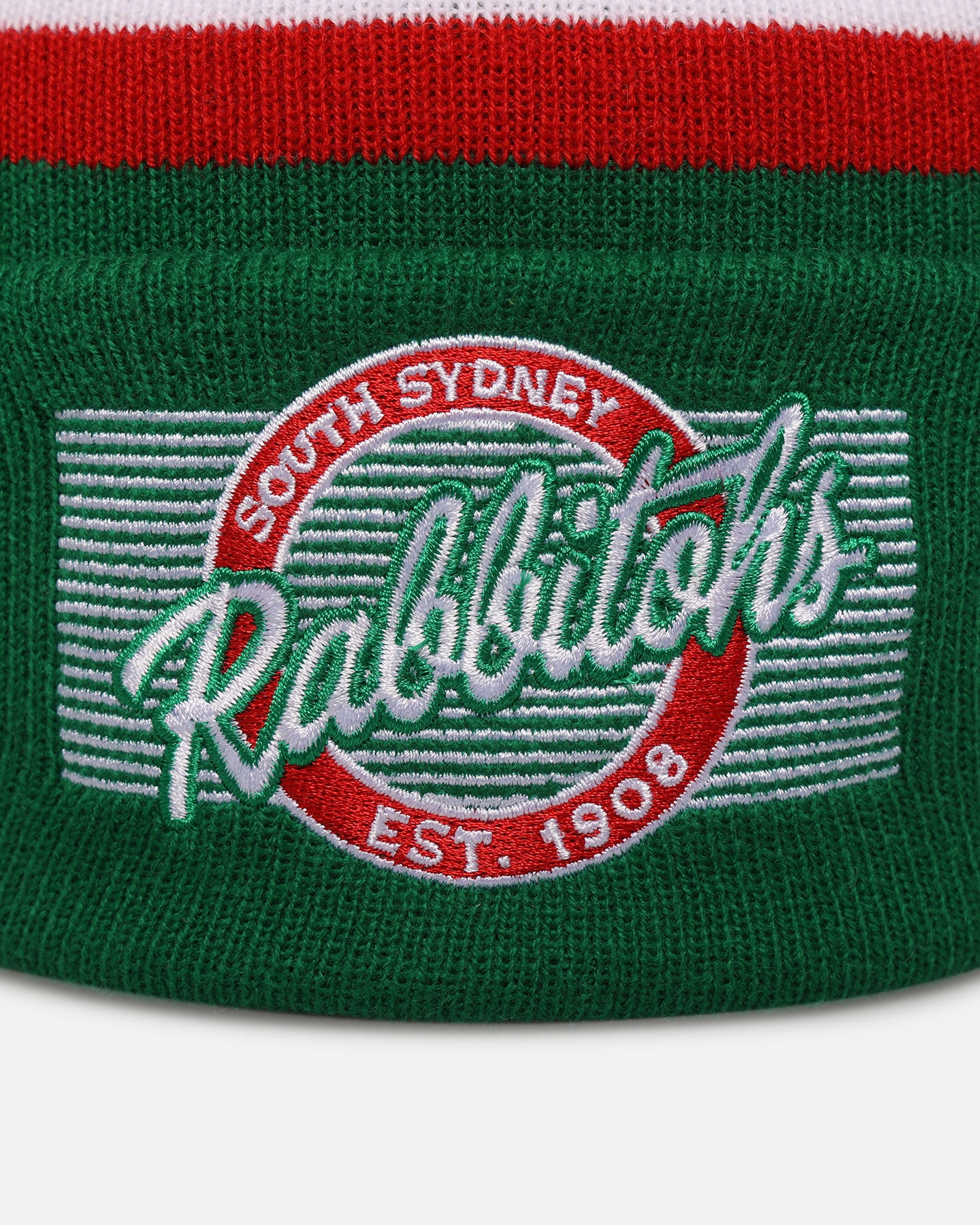 New Era South Sydney Rabbitohs 'NRL 2025 Collection' Knitted Badged Beanie Official Team Colour、mySite、zt4zffjzw