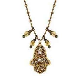 Michal Golan Gold Hamsa Necklace with Dangling Beads、mySite、topwebapps