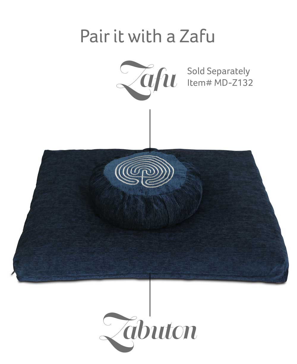 Deep Blue Chenille Zabuton Meditation Cushion、mySite、topwebapps