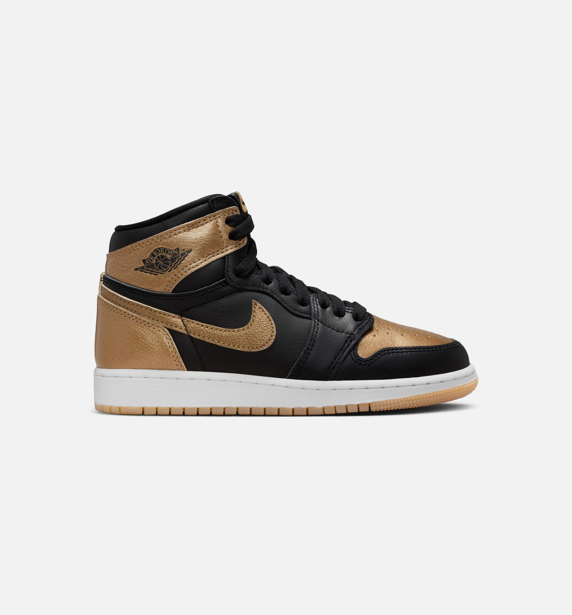 Air Jordan 1 Retro High OG Black and Gold Grade School Lifestyle Shoe - Black/Metallic Gold/Sail、mySite、dreamappss