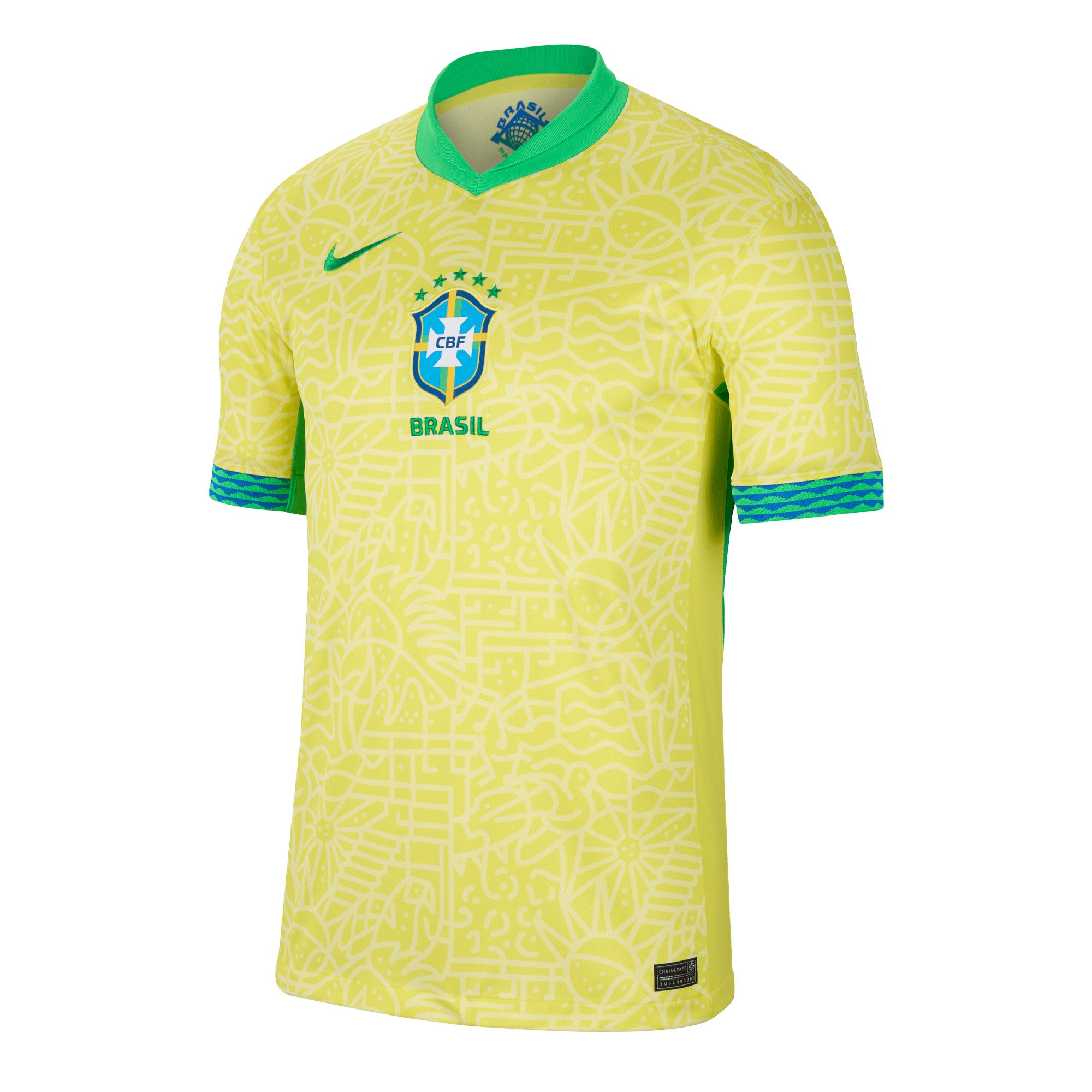 Nike Men's Brazil 2024/25 Home Jersey Yellow/Green、mySite、bottomscart
