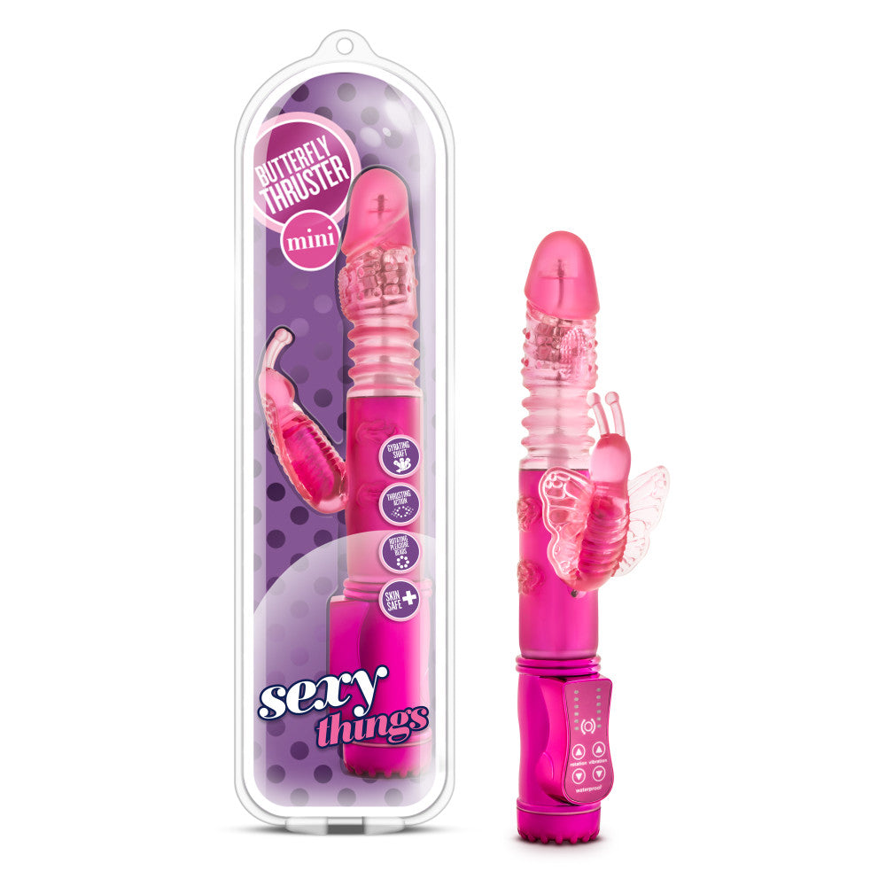 Sexy Things By Blush® | Butterfly Thruster Mini Fuchsia 9.75-Inch Rabbit Vibrator、mySite、bottomscart
