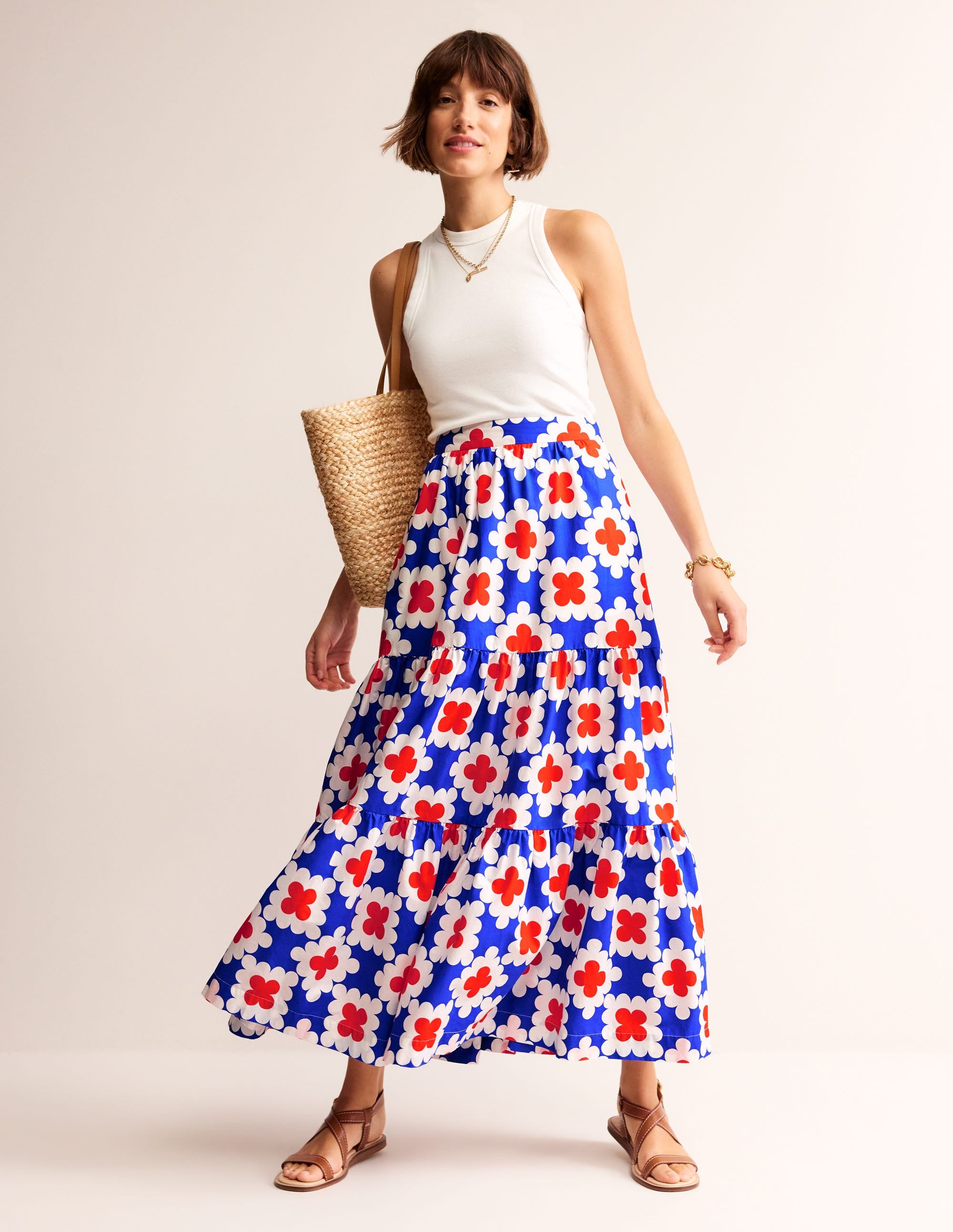  Lorna Tiered Maxi Skirt-Surf the Web, Abstract Tile、mySite、ashleygrahame