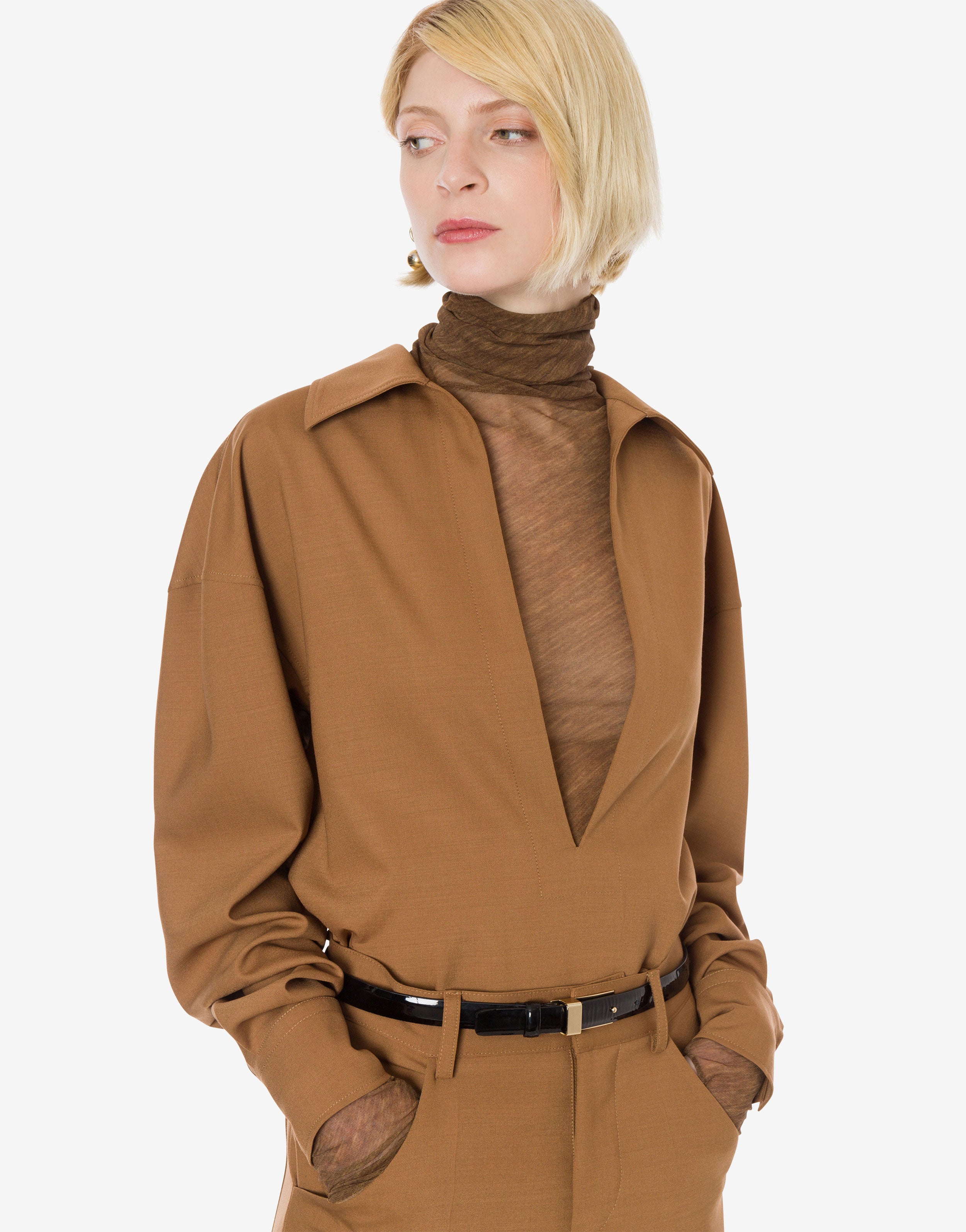 Blusa oversize in tropical wool、mySite、aoinhome