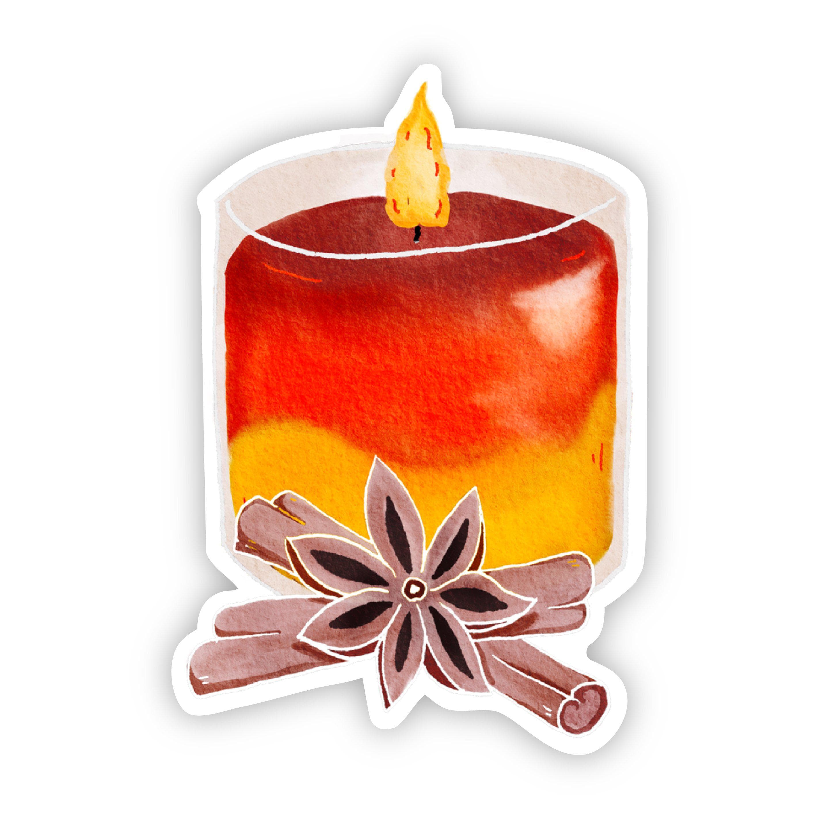  Scented Candle Watercolor Fall Sticker、mySite、elrpsem3k