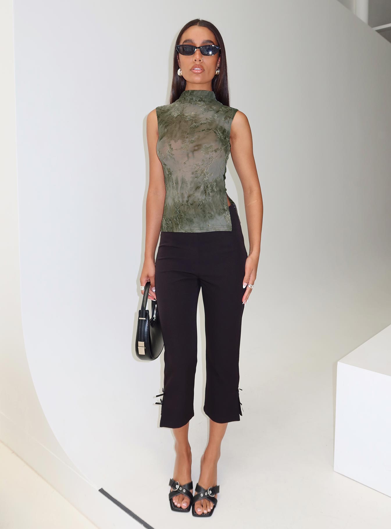 Nights All Alone High Neck Top Multi、mySite、solidvoid