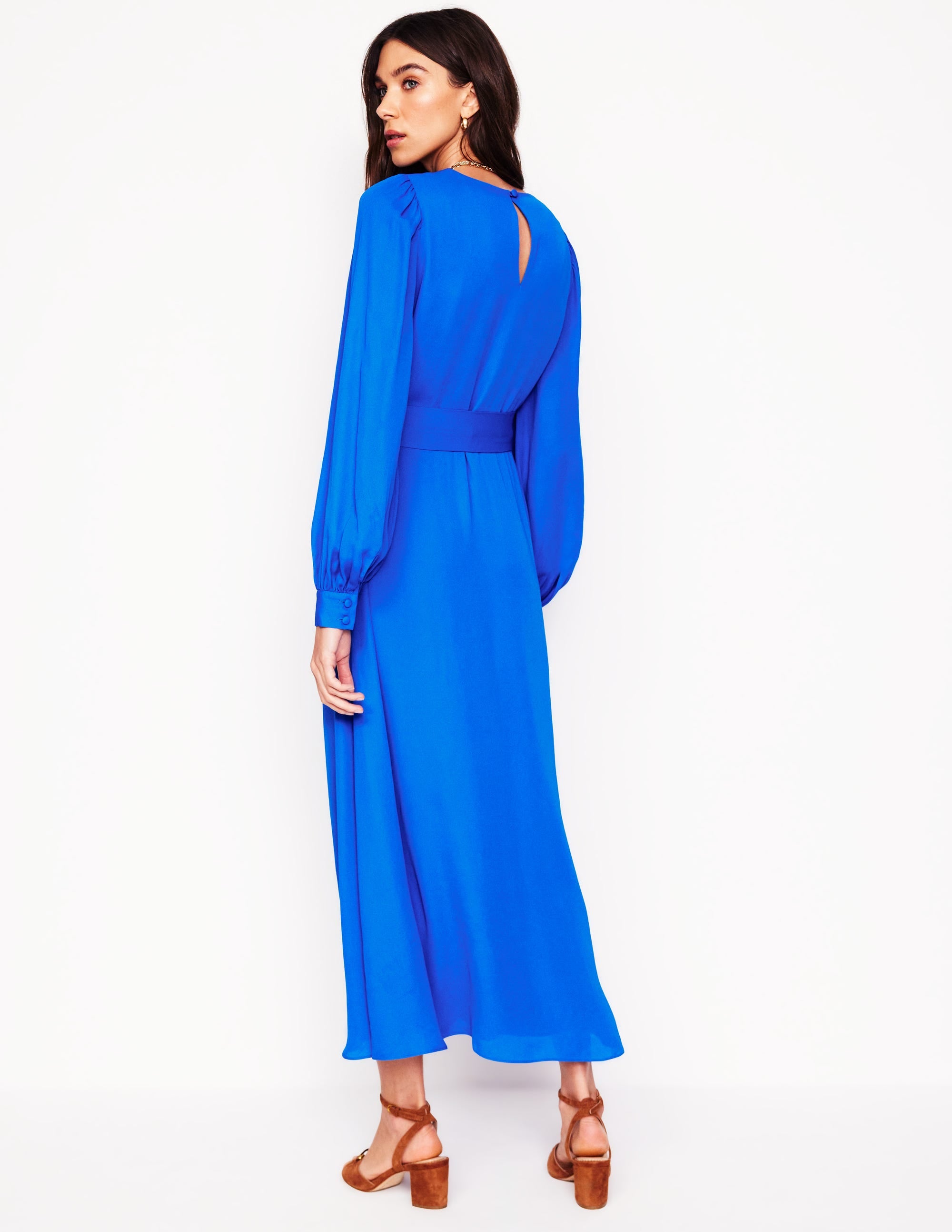  Blouson Sleeve Midi Dress-Gallery Blue、mySite、ashleygrahame