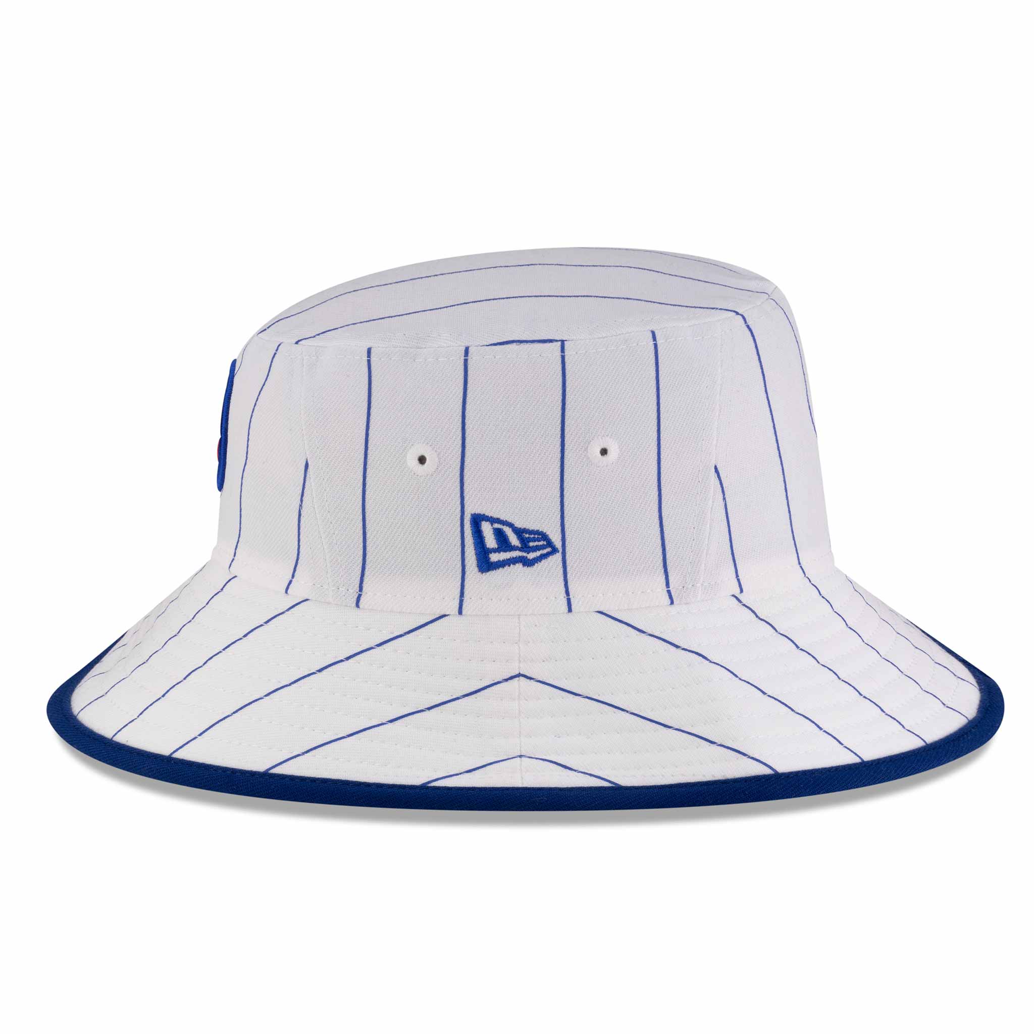 Chicago Cubs New Era White Pinstripe Bullsey Bucket Cap、mySite、vikingsvslions