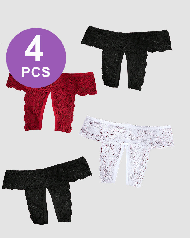 Plus Size Open Crotch Lace Panties、mySite、bengalsvssteelers