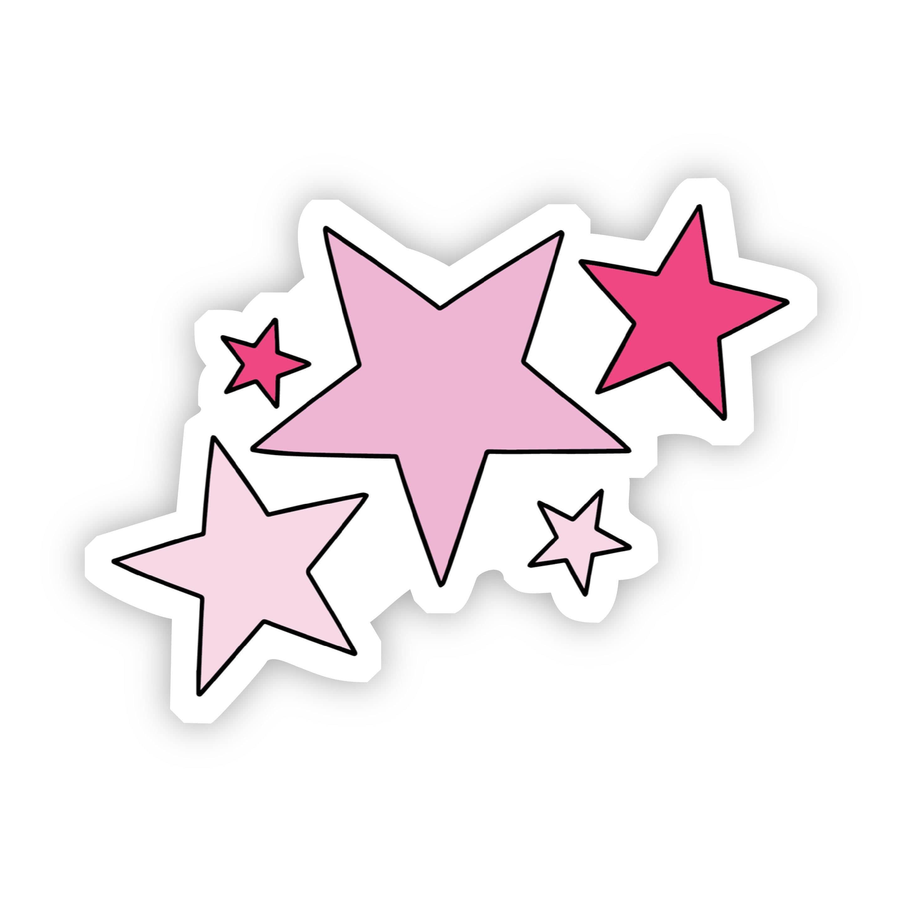  Pink Stars Aesthetic Sticker、mySite、elrpsem3k