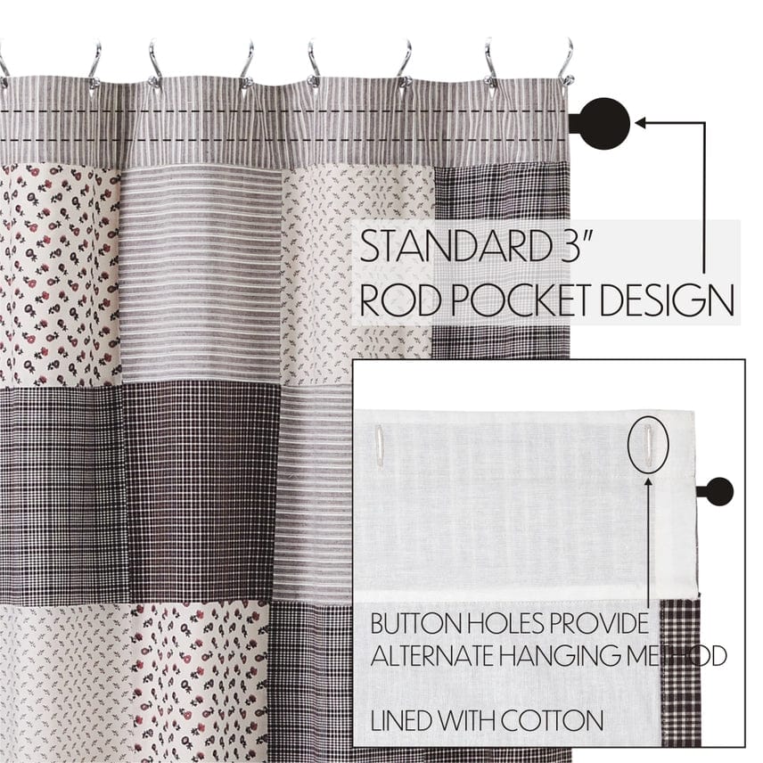 Florette Patchwork Ruffled Shower Curtain French Country Charm、mySite、g9winljtr