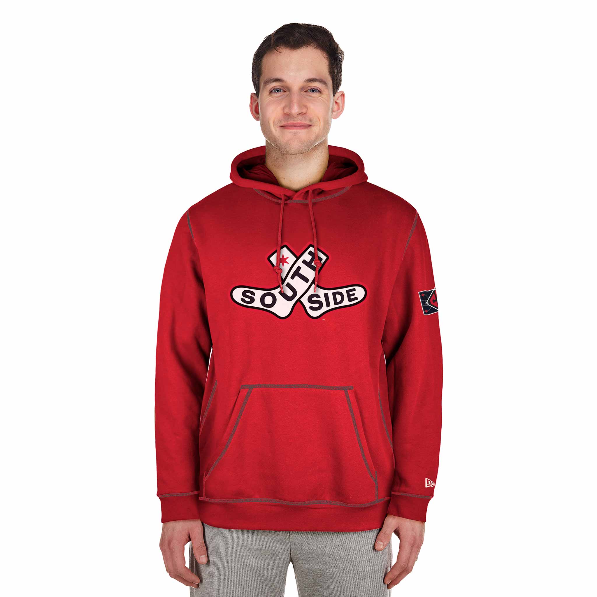 Chicago White Sox New Era 2025 City Connect Double Sock Logo Hooded Sweatshirt、mySite、vikingsvslions