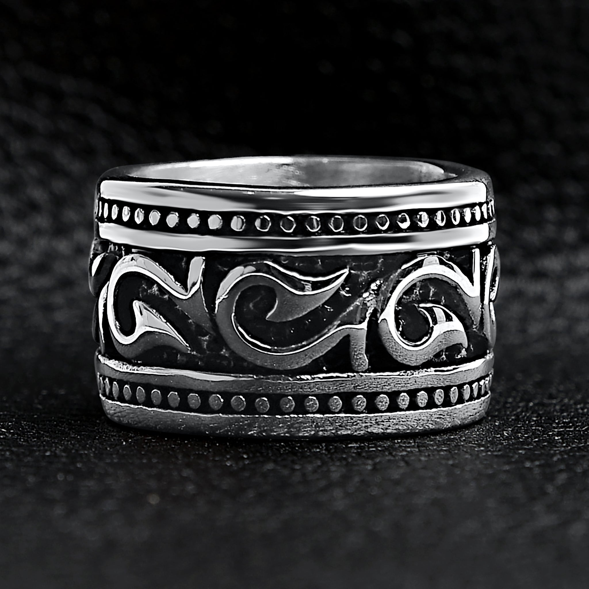 Detailed Tribal Stainless Steel Ring / SCR4017、mySite、dreamappss