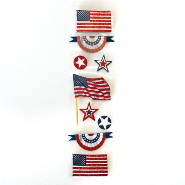  Scrapbook Stickers - 3D American Flags、mySite、ghnorth