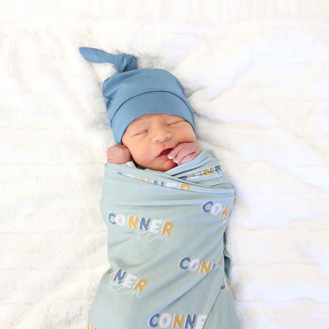  Dusty Moss Retro Personalized Baby Name Swaddle Blanket、mySite、layawaytickets