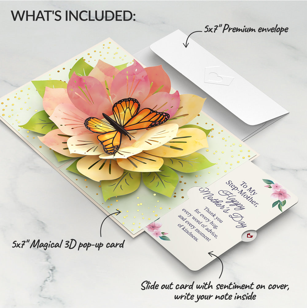 Monarch Butterfly Bloom Mother's Day Pop-Up Card and Sentiment Set for Step-Mother、mySite、solidvoid