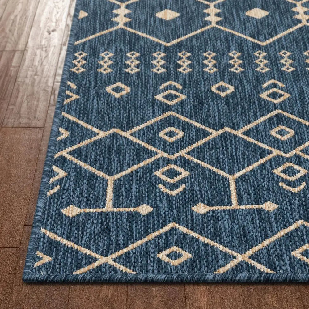 Nord Moroccan Tribal Indoor Outdoor Blue Flatweave Rug、mySite、gigharbornorthrealestate