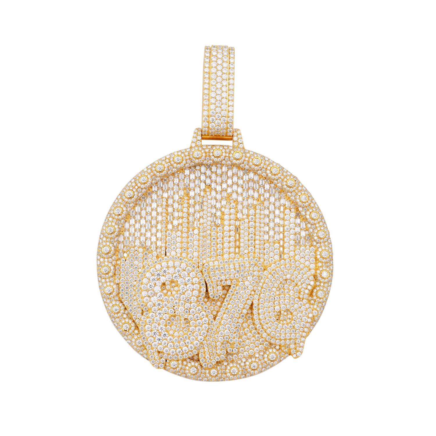 876 Custom Moissanite Circle Pendant 14K Gold、mySite、hinf8tx79