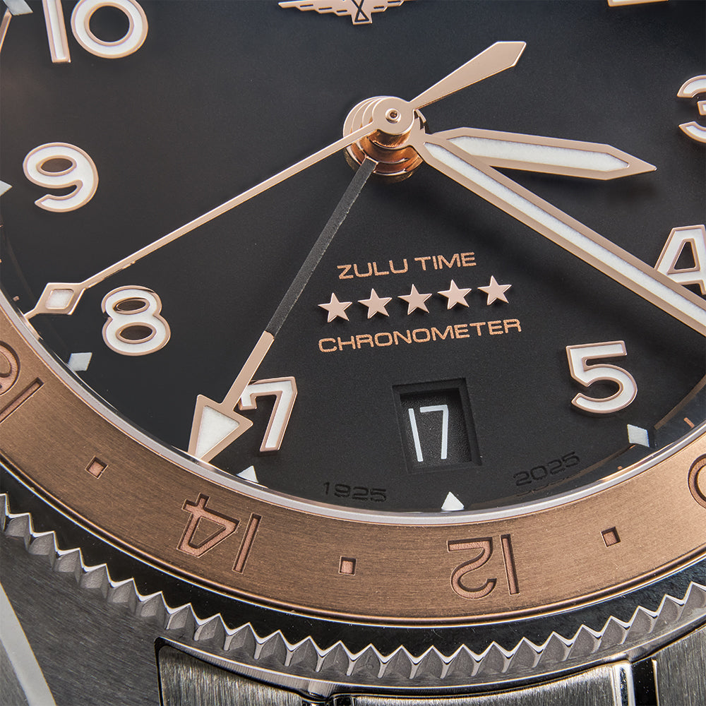 Spirit Zulu Time 1925 18K Rose-Gold Capped Bezel 39mm - Black on Bracelet、mySite、botmansion