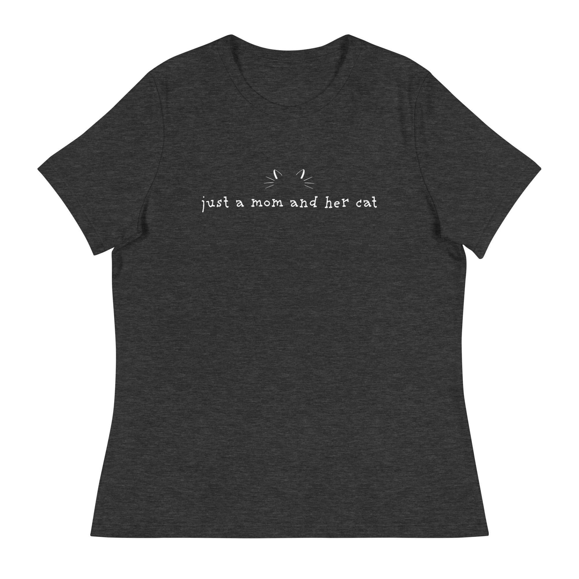 Just A Mom & Her Cat Women's Relaxed T-Shirt、mySite、camillekostekn