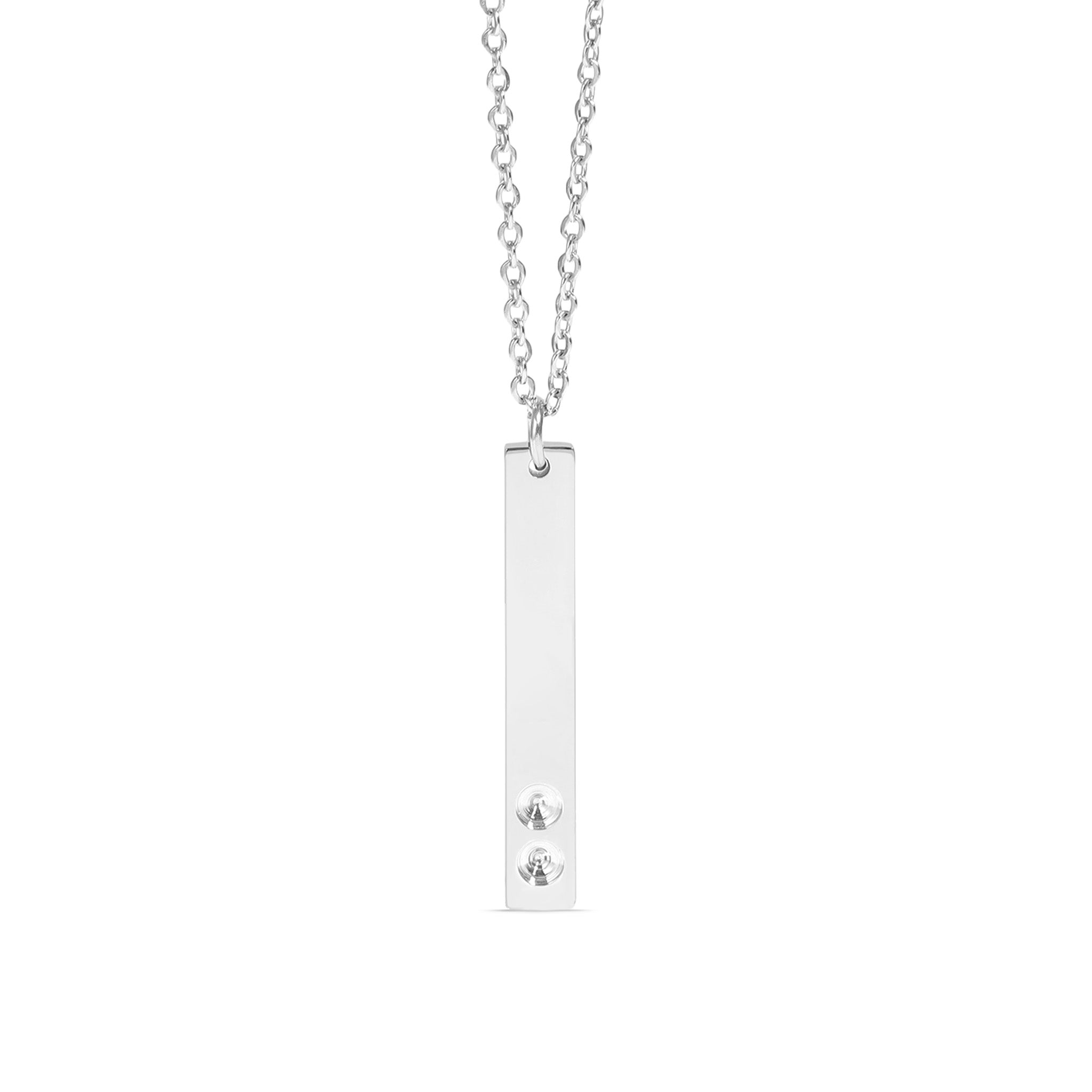Polished Stainless Steel Vertical Stampable Birthstone Necklace / SBB0166、mySite、dreamappss