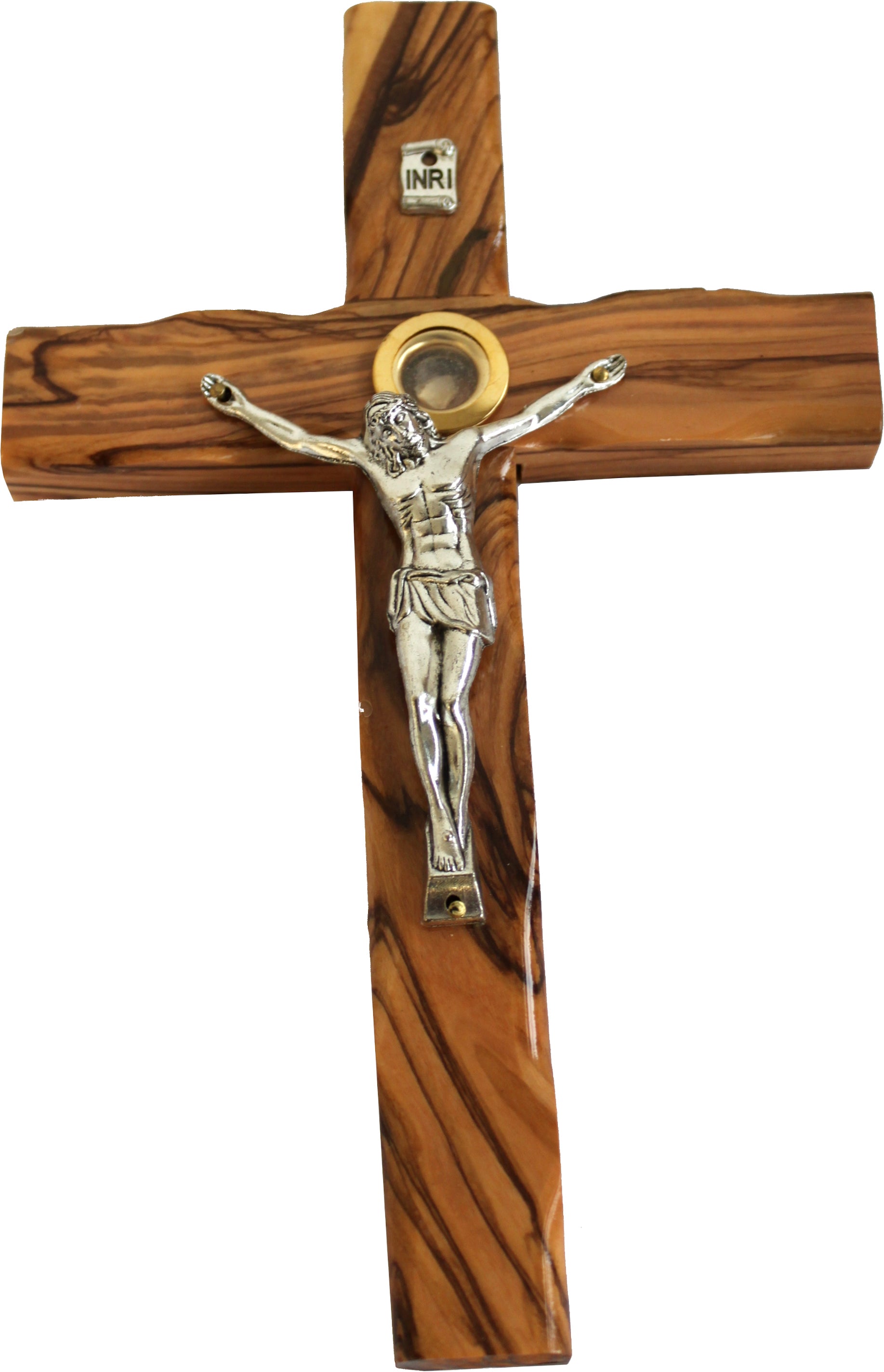 Olive wood Crucifix with Holy Land Soil sample - 8 Inches、mySite、topwebapps
