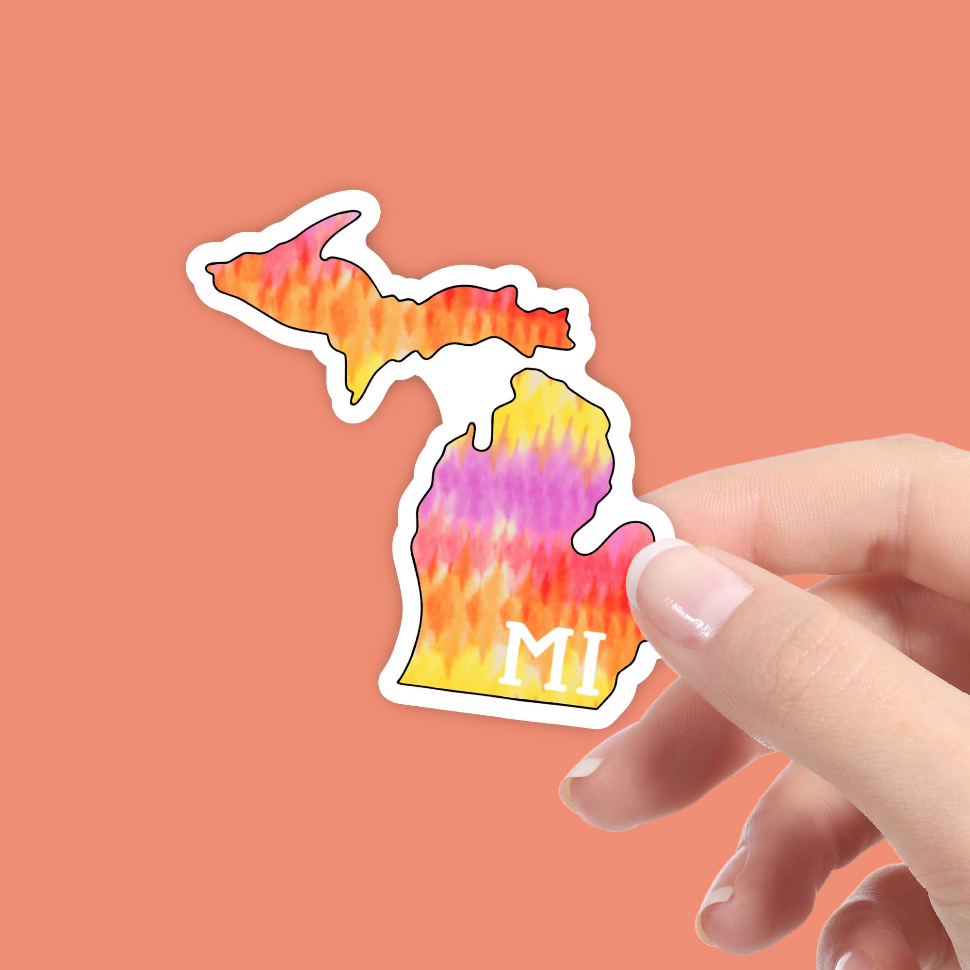  Michigan Tie Dye Stripes Sticker、mySite、elrpsem3k