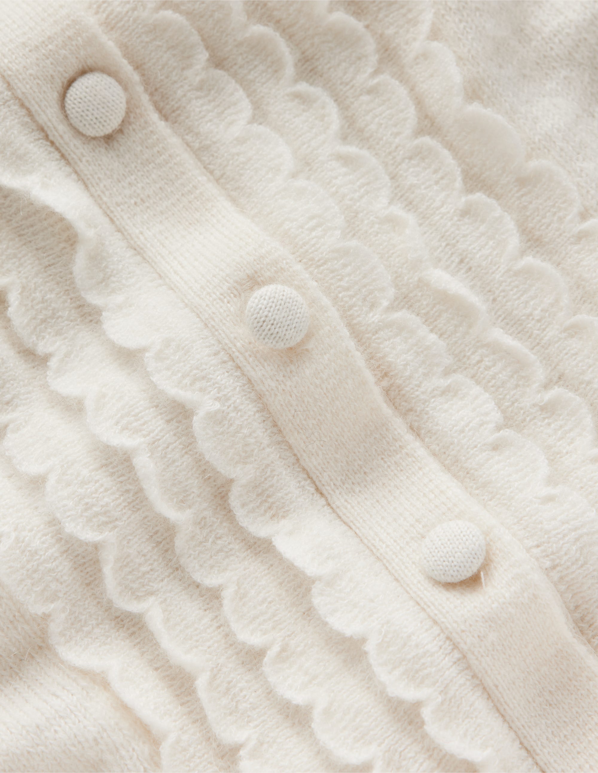 Scallop Sleeve Cardigan-Warm Ivory、mySite、ashleygrahame