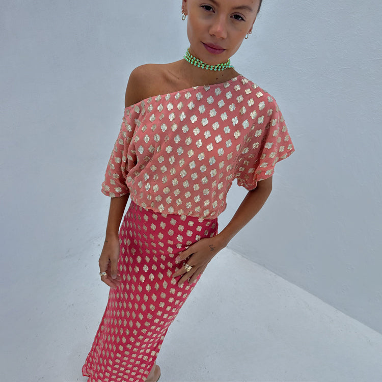 Pink and Red Jacquard Tilly Dress Petite、mySite、solidvoid