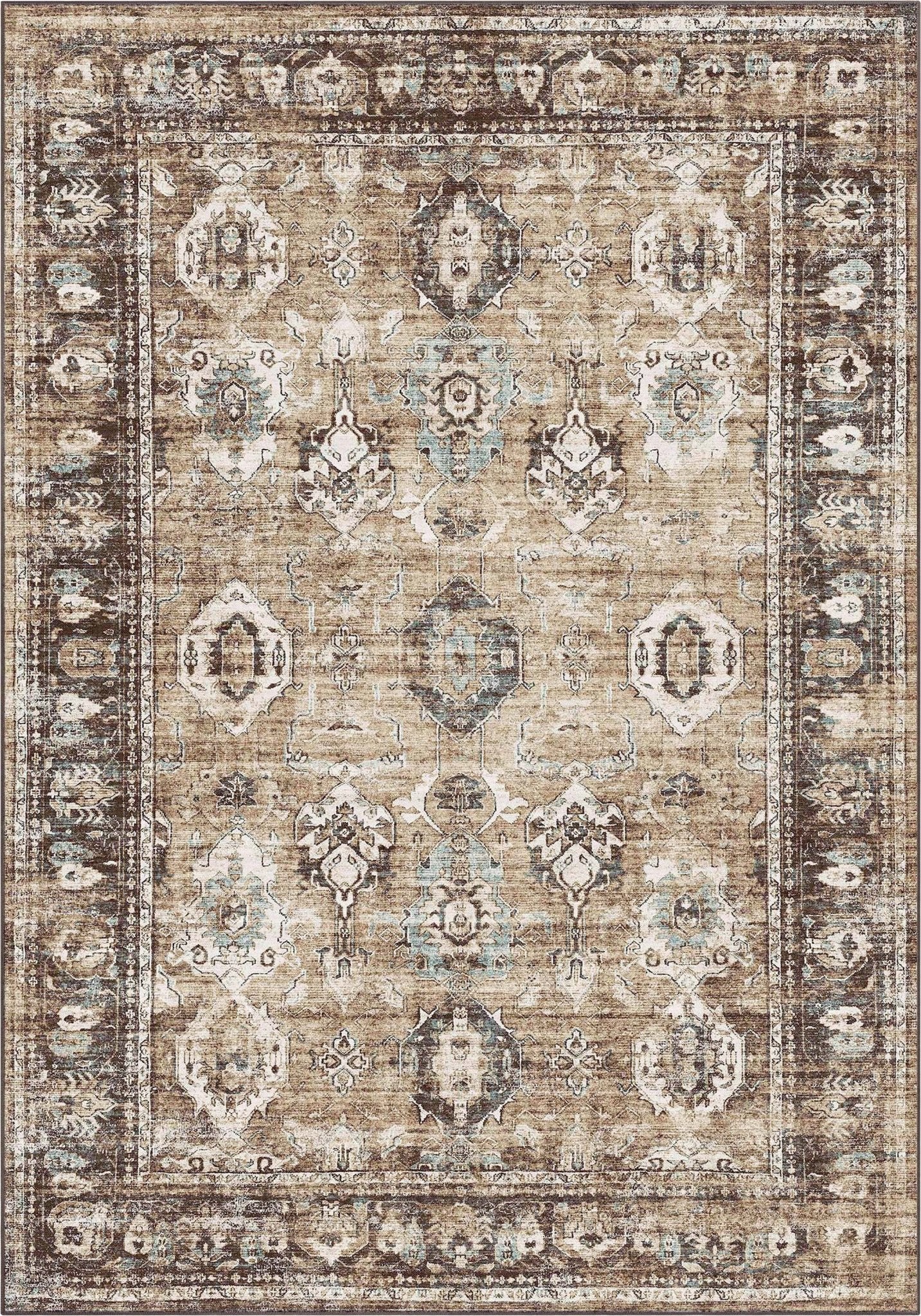 Elle Basics Intrigue Easy-Clean Washable Rug - Durable, Non-Slip, Low-Profile Design for Home Comfort、mySite、gigharbornorthrealestate