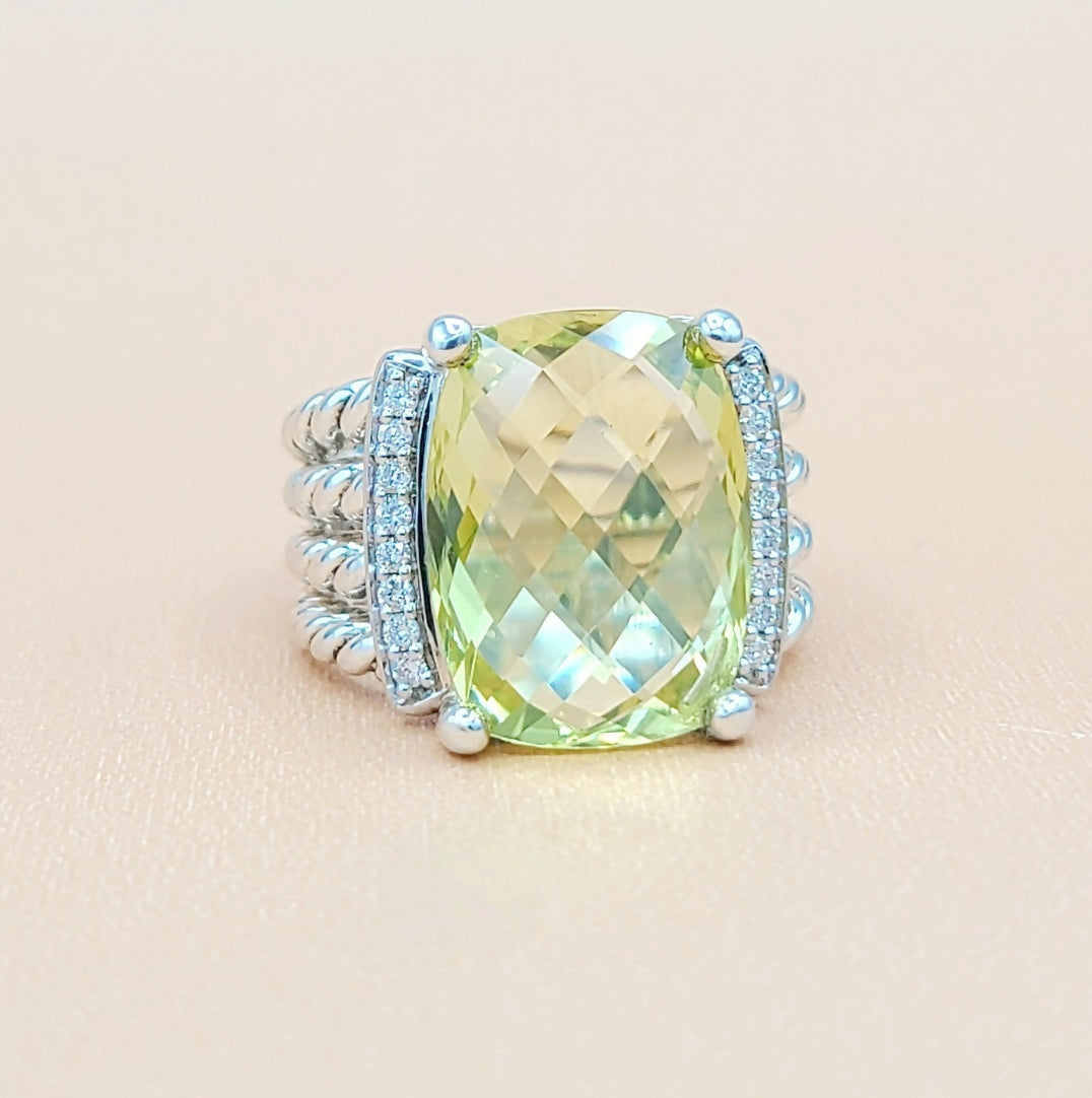 David Yurman Wheaton Ring 鈥?16脳12 Lemon Citrine & Diamonds、mySite、hinf8tx79