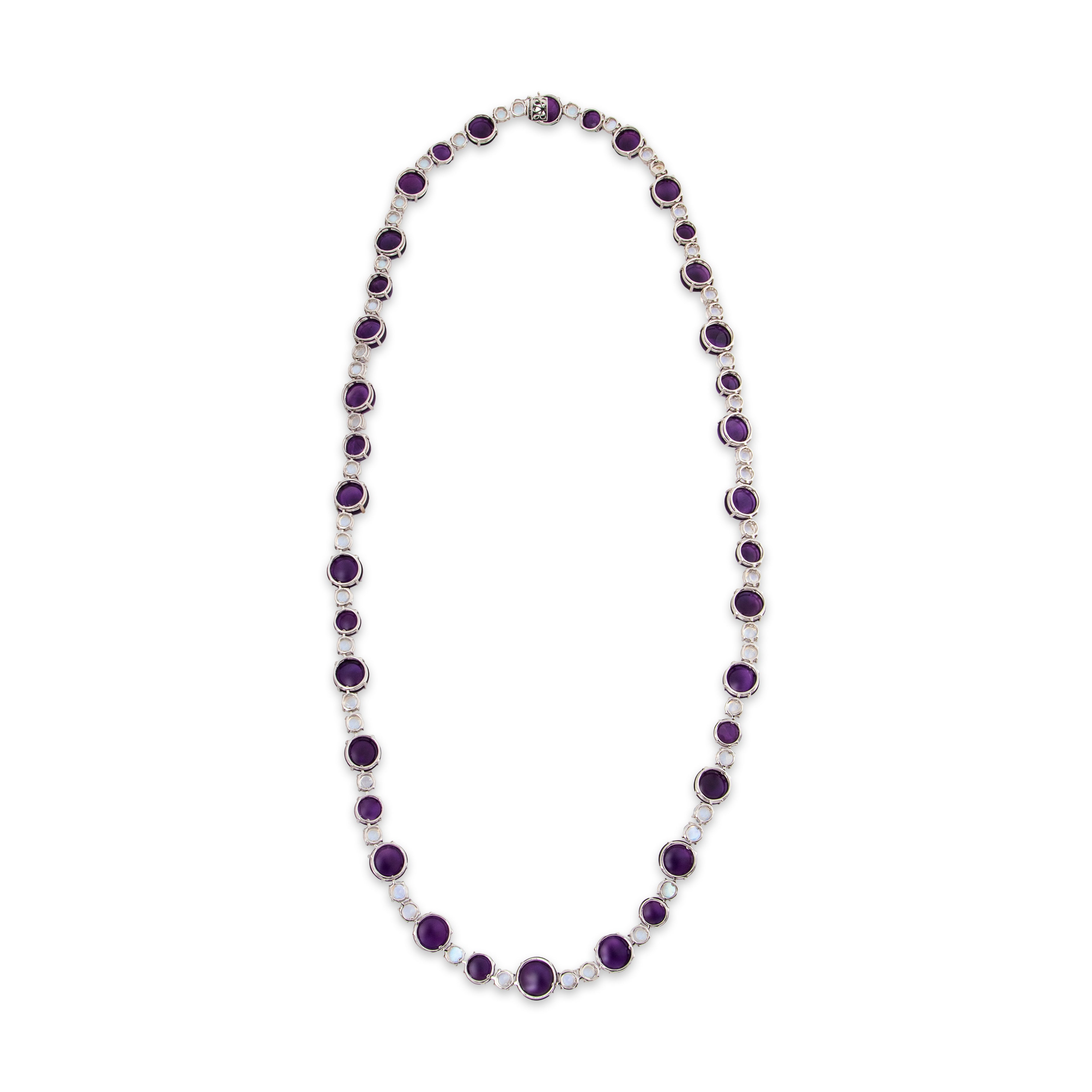 Abbott & Oaks 18k White Gold 281cttw Amethyst Moonstone Necklace 32、mySite、hinf8tx79